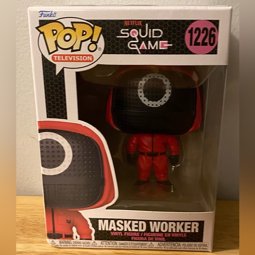The Letter “O” masked worker Funko Pop,  from the Netflix series “Squid Games”